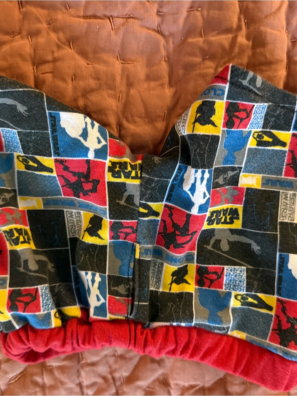 Build-A-Bear Star Wars Patchwork Print Sleep Bottoms with Red Trim